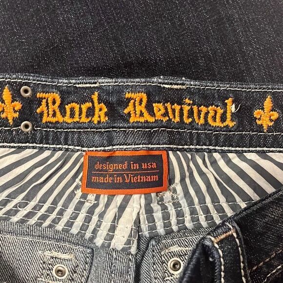 Rock Revival Nancy Dark Denim Easy Crop Size 26 - Picture 5 of 10